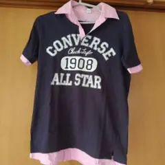 い*ー様 CONVERSE メンズポロシャツ ☆M ネイビー/ピンク