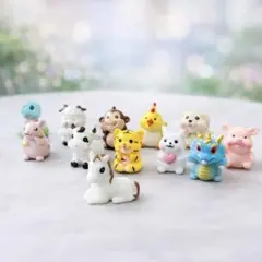 十二支 ミニフィギュア 12個セット 干支 置物 レジン DIY パーツ