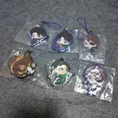 進撃の巨人 ラバーストラップ 6個セット リヴァイ 獣の巨人 ハンジ