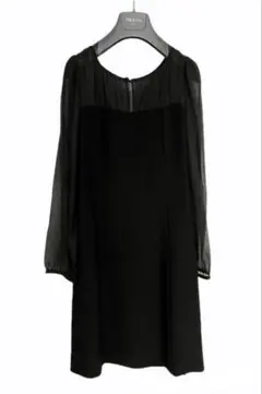 美品☆【PRADA/プラダ】ベルト付き　半袖ワンピース　プリーツワンピース　38 PRADA PRADA(プラダ) プリーツ ワンピース 半袖 38S