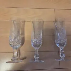 クリスタルガラス フルート型グラス 3個セット