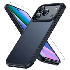 iPhone 17 Pro 黒 ケース 半透明 マット 薄型 ガラスフィルム