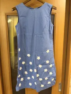 アニエスベー ロングワンピース ノースリーブ 総柄 花柄 茶色 2 B4409