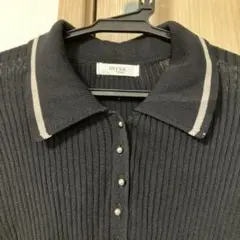 mysa closet ポロ襟 リブニット ブラック L