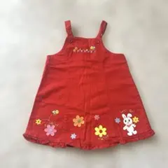 美品　♡ ミキハウス　赤　ジャンパースカート　♡ 90 ♡