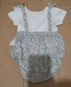 ママラク　花柄　ロンパース　80㎝