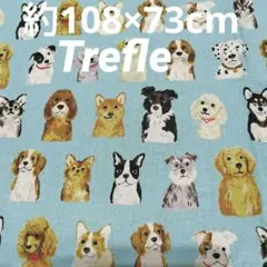 ✰トレフル✰KOKKA 犬の顔プリント 生地 約108×73cm