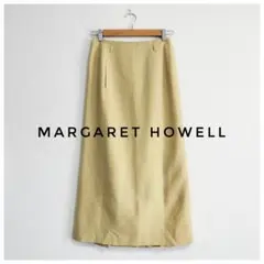 美品 MARGARET HOWELL リネンロングスカート イエロー Ⅱ 旧タグ