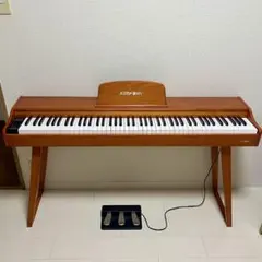 スタンド付き 電子ピアノ88鍵盤 給電タイプ 木目調ボディ