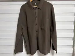 UNIQLO ミラノリブシャツカーディガン XL ダークブラウン