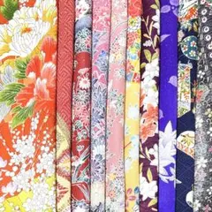 kja3642綺麗な着物はぎれ10枚セット 正絹 生地 古布 japanbela