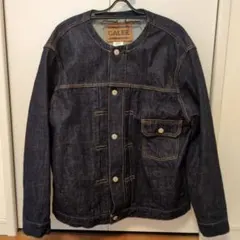 CALEE ノーカラーインディゴデニムジャケット M