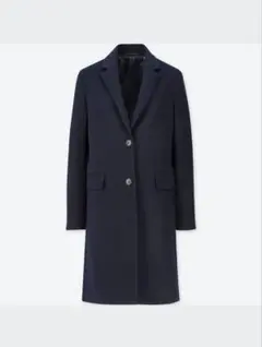 【UNIQLO】ウールカシミヤチェスターコート　S　ネイビー
