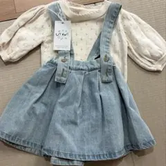 韓国子供服　トップス　デニムスカート