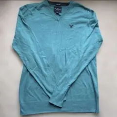 【美品】AMERICAN EAGLE ターコイズ Vネックセーター