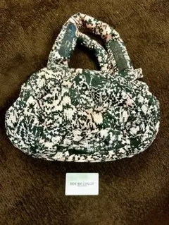 SEE BY CHLOE トートバッグ パデッド ピンク ブラック　ナイロン