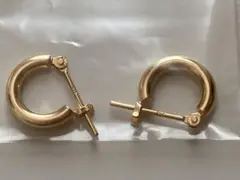 K18 YG ミニフープピアス 2×10mm 両耳ペア小さめ 日本製