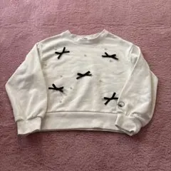 PINK-latte リボンパール付きトレーナー