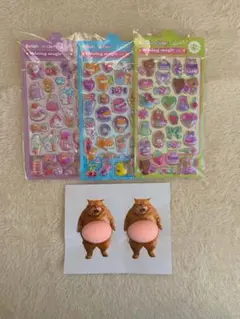 おなかシール　ぷにぷに　キラキラシール　シール　立体シール　3dシール　シール帳