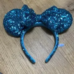 ディズニー カチューシャ スパンコール 緑 青 ミニーちゃん