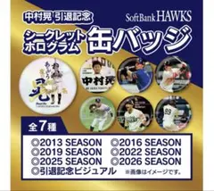 中村晃 引退記念 シークレットホログラム缶バッジ 2種セット