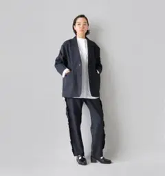 ロドリリオン ピンストライプ ギャバジン サイドストライプパンツ　サイズ1