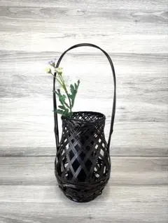 手付き花籠 竹製 花器 内容器付き [新品・未使用] 竹籠 花入 2点セット 手付き 花器 - メルカリ
