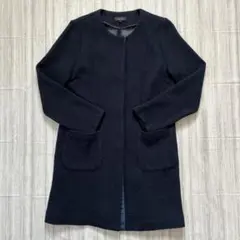 dix-sept ネイビー ノーカラーコート M
