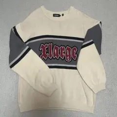 XLARGE クルーネックニット セーター ベージュ Lサイズのサムネイル