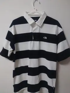 THE NORTH FACE 黒白ストライプ ポロシャツ L