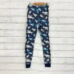 キッズ スウェットパンツ サメ柄 ネイビー 160 人気 部屋着 リブ✨