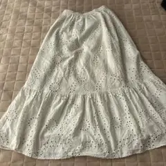 GU 花柄　レース　ロングスカート