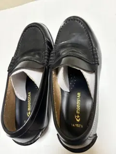 未使用MOONSTARブラックコインローファー本革レザー24.0EEEワイド幅広
