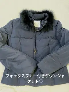 美品❣️MU ブラック ダウンジャケット フォックスファーサイズ38 ハーフコート