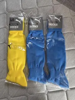 PUMA サッカーソックス 4足セット イエロー・ブルー（25〜27cm）