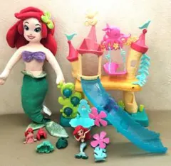 【値下げ】Disney　リトル・マーメイド　アリエル お城セット ぬいぐるみ付き