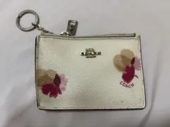 COACH 花柄レザーコインケース