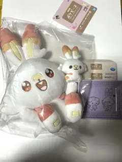 ポケピース1番くじ　C賞　ヒバニーぬいぐるみ、F賞　レースプレート