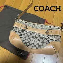 COACH ロゴ柄 ショルダーバッグ ベージュ(巾着付き)