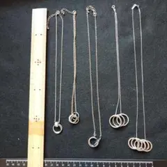 シルバー リングチャーム ネックレス5点セット