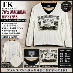 TK 長袖Tシャツ 70's American Hipsters M 白 薄手のサムネイル