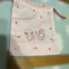 My Melody 巾着袋 ピンク チェリー柄