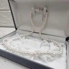 【テリ強】 本真珠　パール　ネックレス　6.5-7.0mm　30.34g