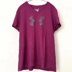 Under Armour パープル Vネック Tシャツ ランニング ジム 半袖