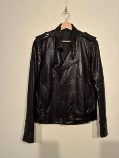 00s TETE HOMME レザージャケット シングルライダース　テットオム tete homme テットオム ライダース ジャケット 革ジャン ブラック 黒