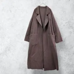ガウンコート ロングコート ベルト付 ゆったり オーバーサイズ H0580