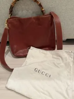 GUCCI　グッチ　バンブー　レザー　本革　2way　ショルダーバッグ