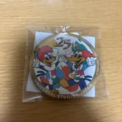 ユニバーサルスタジオジャパン 25周年 缶バッジ ウッディー・ウッドペッカー