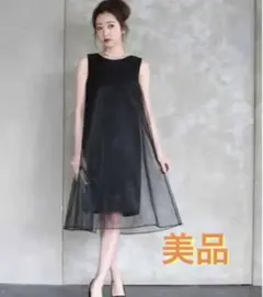 【美品】ブラック　ドレス　2way ワンピース　ミモレ　ロング　キレイめ