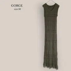 ゴージGORGE ノースリーブニットワンピース　タイトワンピ　フリンジ　ロングのサムネイル
